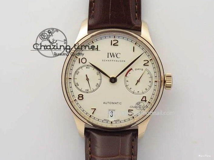 MIROTIME 0818 Effortless Portuguese Fa Jones IW544201 RG GSF 1:1 Best Edition White Dial On Leather Strap 7228